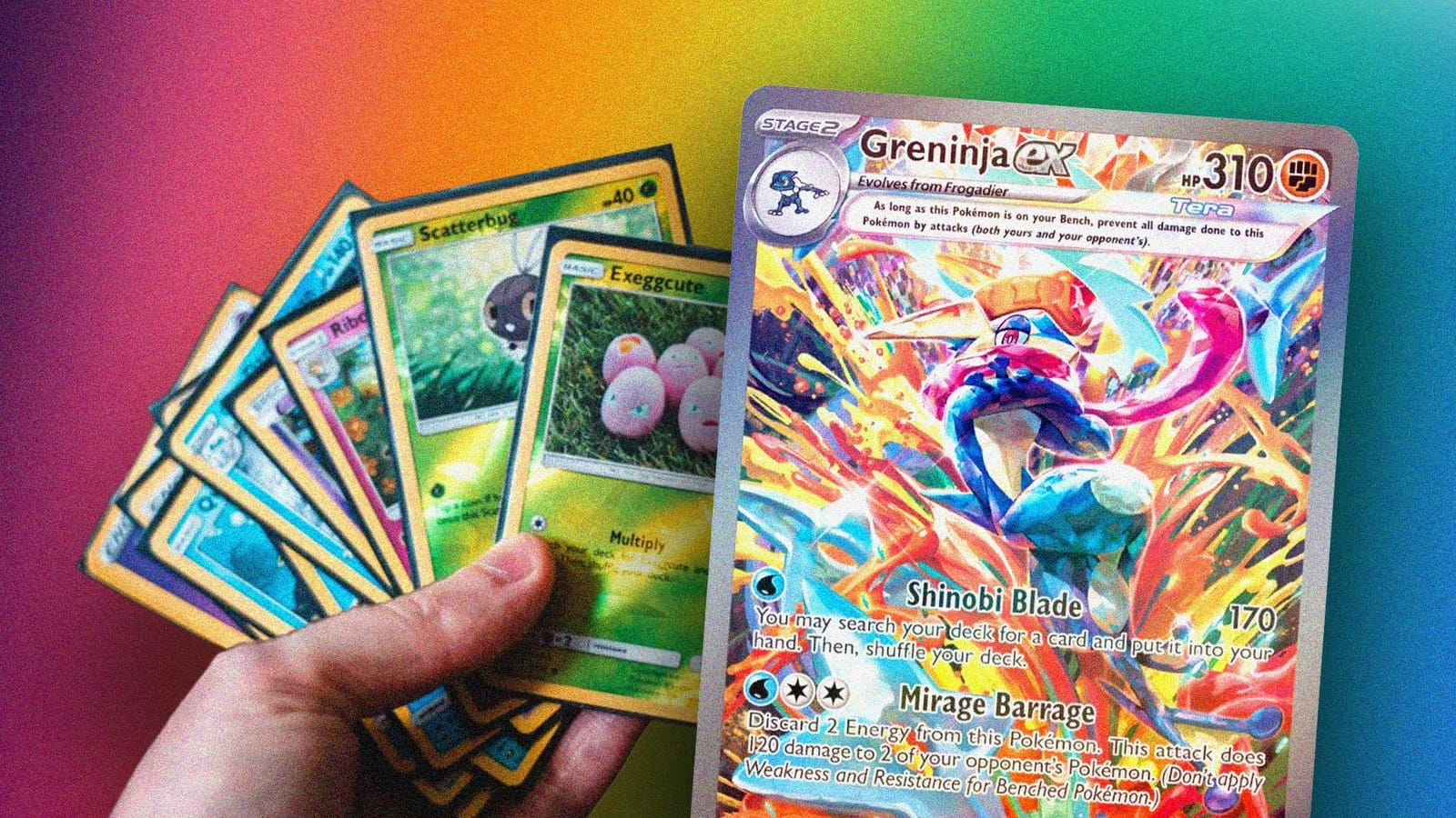 hand holding wholesale pokemon cards